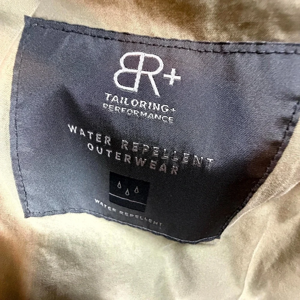 Banana Republic Field Jacket Mens L Blue Water Repellent Outerwear Hidden Hood